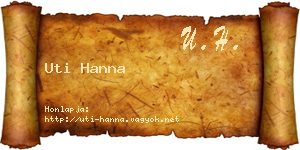 Uti Hanna névjegykártya